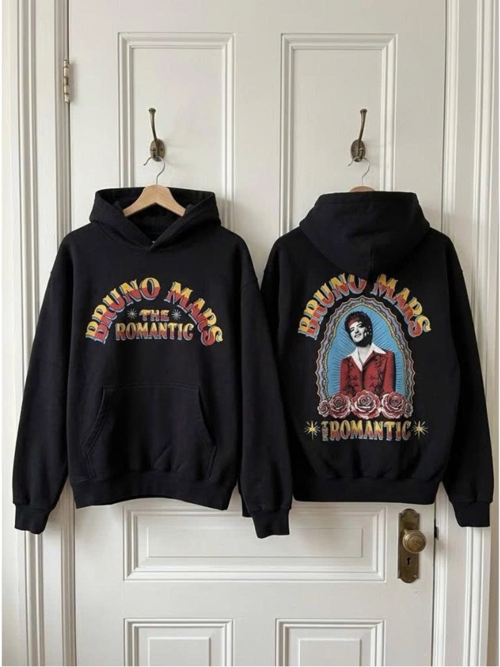 Vintage Bruno Mars 'The Romantic' Black Graphic Hoodie